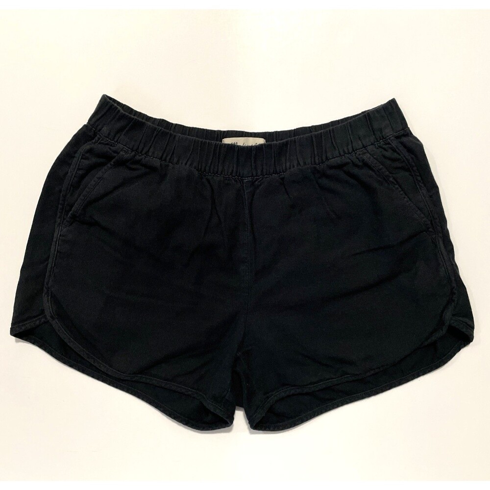 MADEWELL Women's Black Cotton Blend Pull On Shorts Pockets Size XS Casual